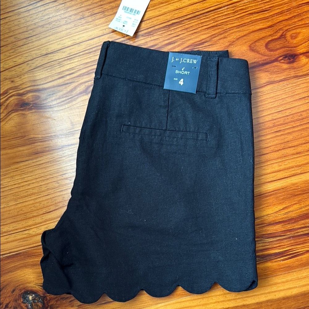 J.Crew Black Scalloped Hem Shorts